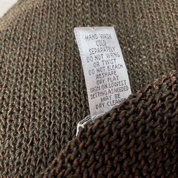 Chico's Brown Knit Tank Top Size 1 Med Bronze Shimmer Coconut Rings Shoulders - Picture 13 of 13